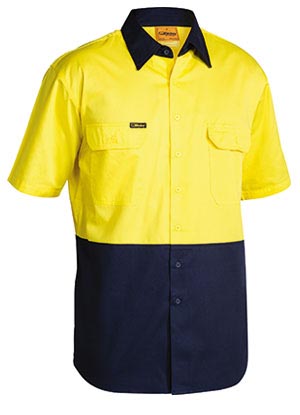 BS1895 2 Tone Cool Lightweight Drill Shirt - Short Sleeve
