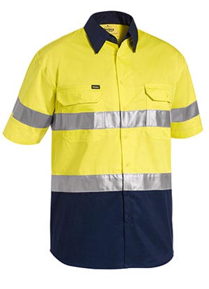 BS1896 3M Taped Two Tone Hi Vis Cool Lightweight Shirt - Short Sleeve