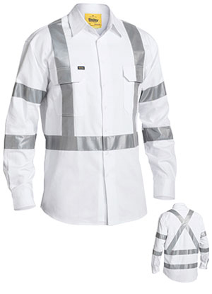 BS6807T 3M Taped White Drill Shirt