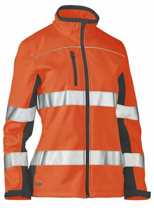 BJL6059T Womens Taped Two Tone Hi Vis Soft Shell Jacket