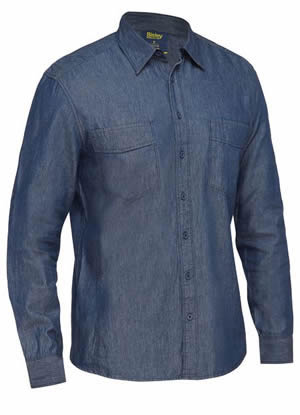 BS6602 Mens Long Sleeve Denim Work Shirt