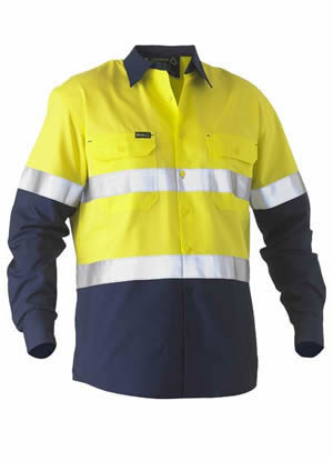 BS6996T Taped Two Tone Hi Vis Recycled Drill Shirt
